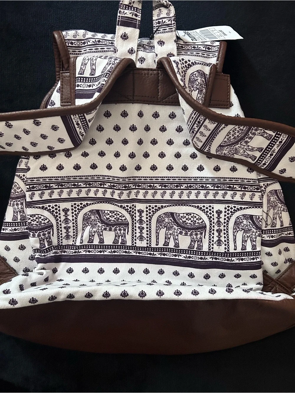 Empyre Boho Elephant Print Canvas Rucksack Backpack, Zumiez, NWT